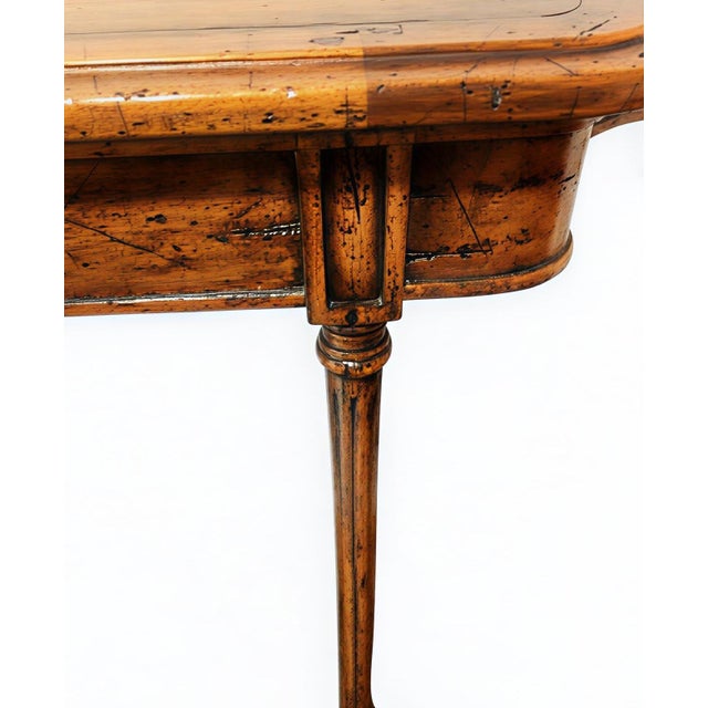Mid 20th Century French Provincial / Country French Pecan Console Table For Sale - Image 4 of 6