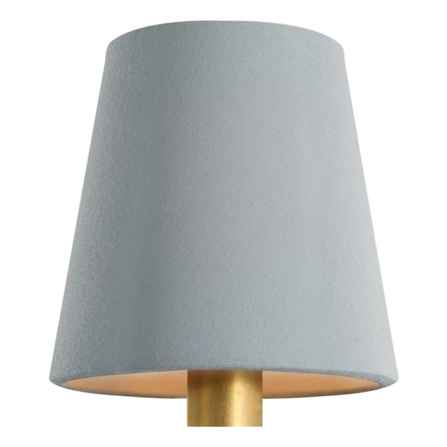Visual Comfort Signature 4" Blue Linen Empire Shade For Sale