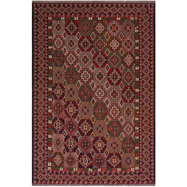 1960s Vintage Tribal Soumakh Wool Rug - 6'2" X 7'10" For Sale - Image 9 of 9