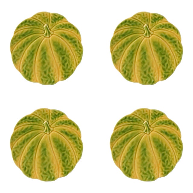 Bordallo Pinheiro Pumpkin Dessert Plates, Set of 4 For Sale