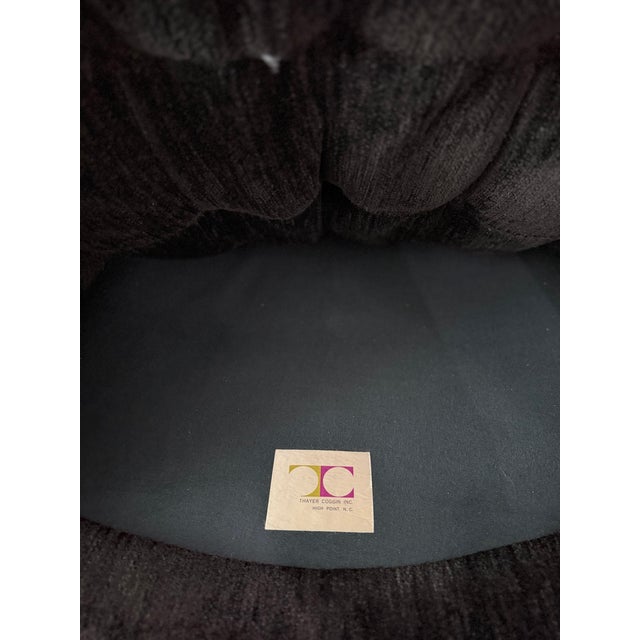 1973 Milo Baughman for Thayer Coggin Swivel Tub Lounge Chairs – Pair – Original Labels For Sale - Image 10 of 16