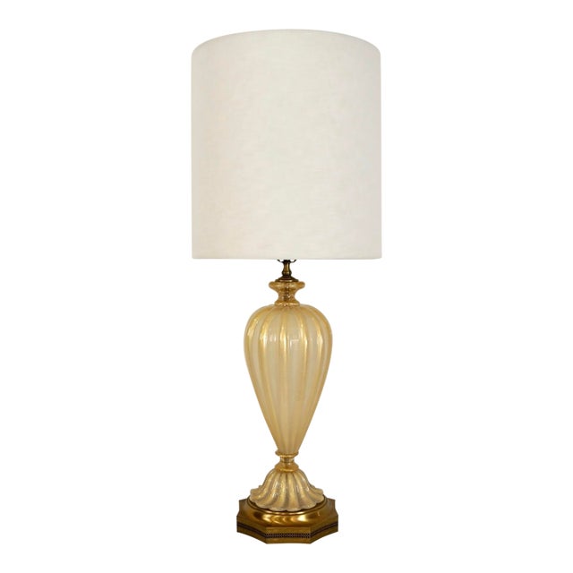 1960’s Hollywood Regency Barovier & Toso Murano Glass Table Lamp For Sale