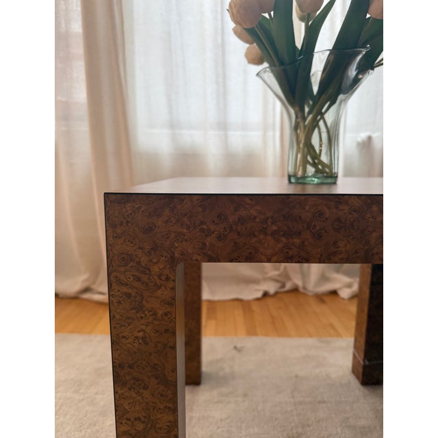 Wood 1930s Parsons Burlwood Side Table For Sale - Image 7 of 10