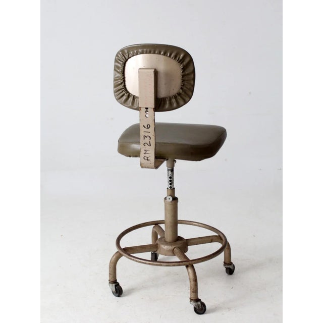 Vintage 1970s All-Steel Industrial Adjustable Stool For Sale - Image 4 of 14