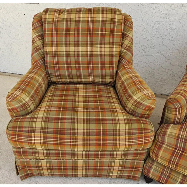 1980s Century & Sherrill Matching English Lounge Club Chairs Pair For Sale - Image 5 of 14