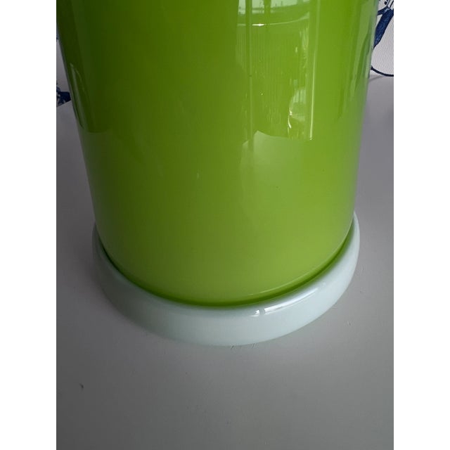 Bright Green 1990s Handblown Lime Green Glass Vase For Sale - Image 8 of 8