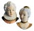 1940 Painted Chalk Ware Women Heads Bas Relief - a Pair For Sale