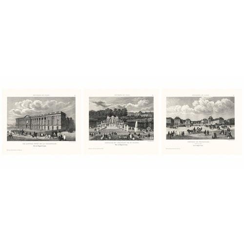 Paris & Versailles Views: Louvre, St Cloud, Versailles, Engravings, 1855, Set of 3 For Sale - Image 3 of 9