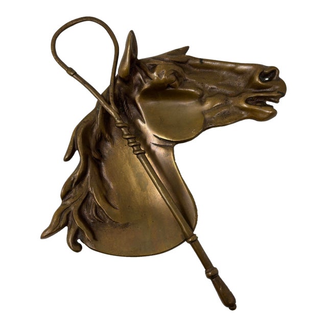 Vintage Cast Bronze Horse Head Ashtray Equestrian Dish Catchall For Sale