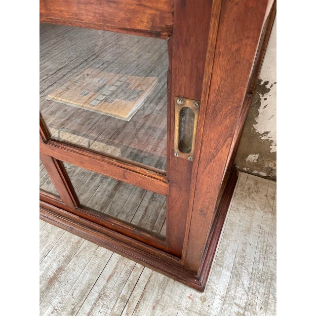 Mahogany Sliding Glass Door Sideboard, 1960s For Sale - Image 9 of 18