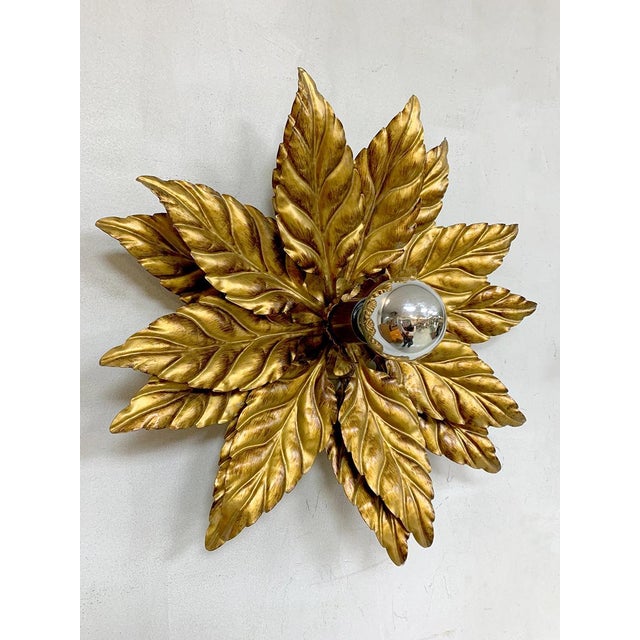 1970s Vintage Gold Gilded Wall Sconce attribubted to Hans Kögl, 1970s For Sale - Image 5 of 5