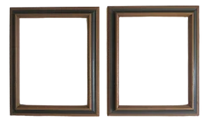 Pair of Dark Wood & Black Picture Frames Fits 11" X 14" Rabbet Opening