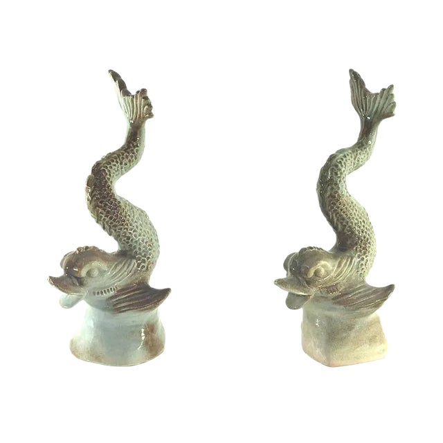 Ceramic Fish Sculptures, 1970s, Set of 2 For Sale