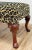 Vintage Curved Wood Leg Upholstered Leopard Print Ottoman For Sale - Image 10 of 10