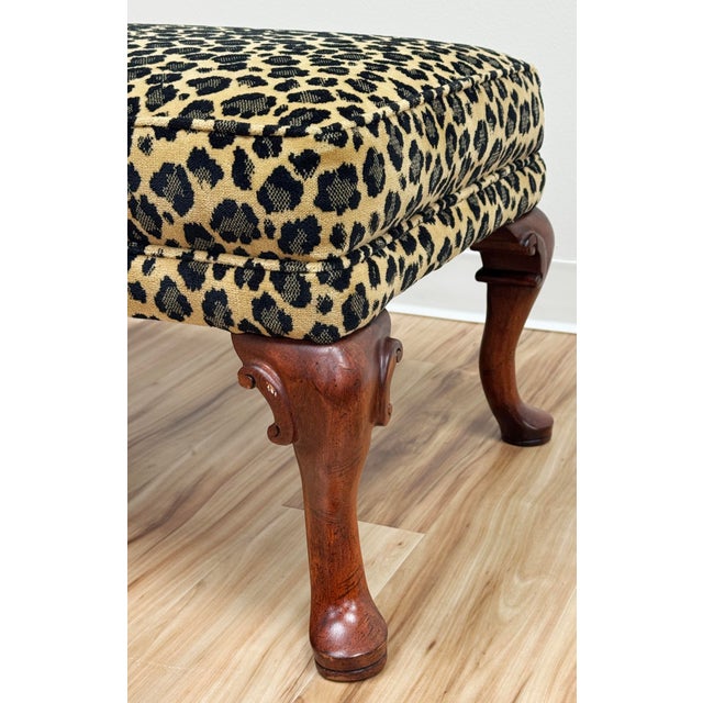Vintage Leopard Print Upholstered Ottoman For Sale - Image 10 of 10