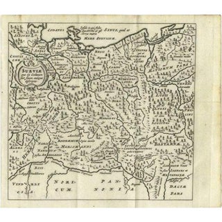 Antique Map of Swabia, 1685 For Sale