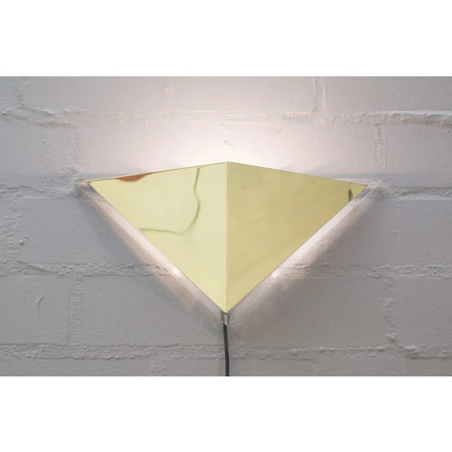 Mid-Century Modern Hollywood Regency Metal &amp; Acrylic Glass Wall Lights, 1970s, Set of 2 For Sale - Image 3 of 8