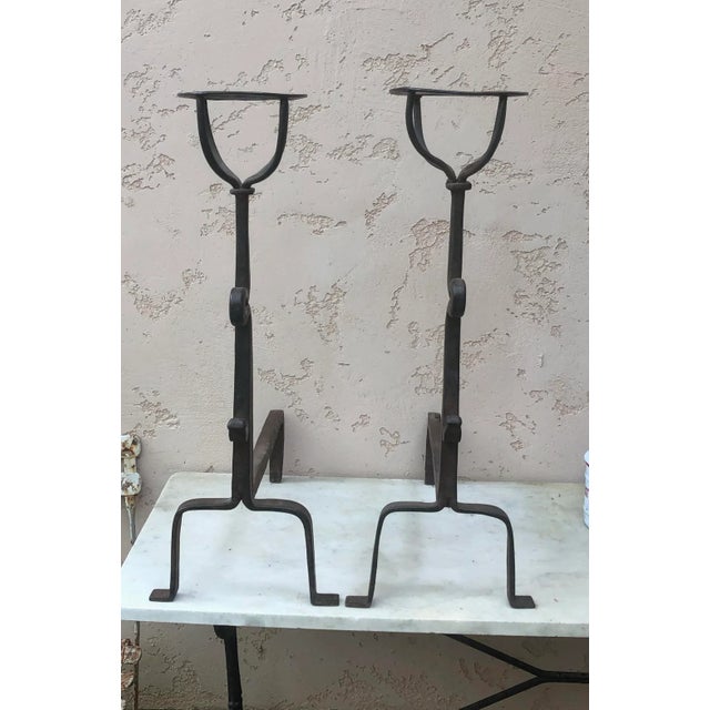 Pair of Large 19th Century Cast Iron Andirons For Sale - Image 9 of 9