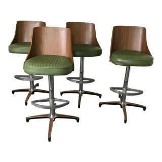 1960s Mid-Century Modern Chromcraft Bar Stools - Set of 4 For Sale