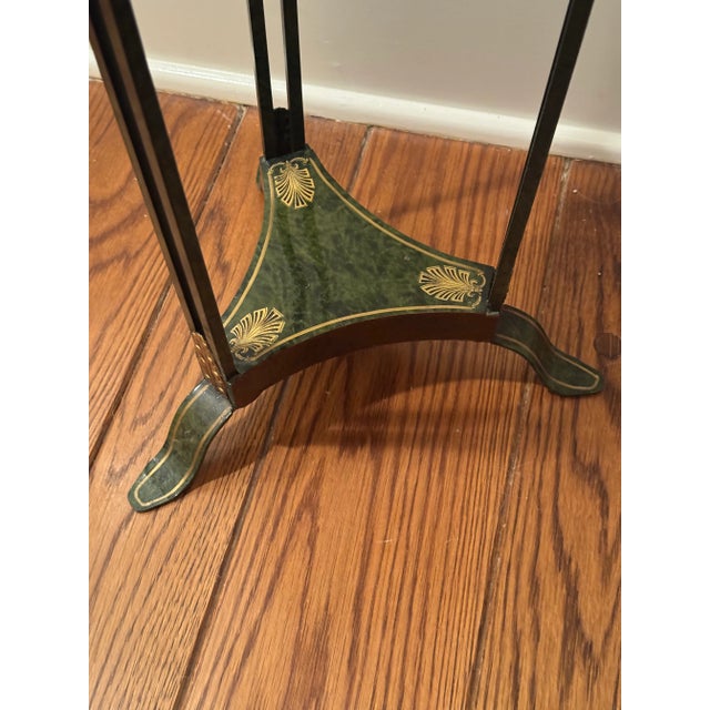 Vintage Toile Round Metal 3-Tier Italian Accent Table For Sale In New York - Image 6 of 8