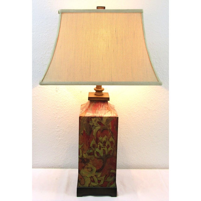 Pair of Designer Uttermost 27678 Colorful Flowers Print Boutique Distressed Wood Table Lamps Material: Premium Compressed...