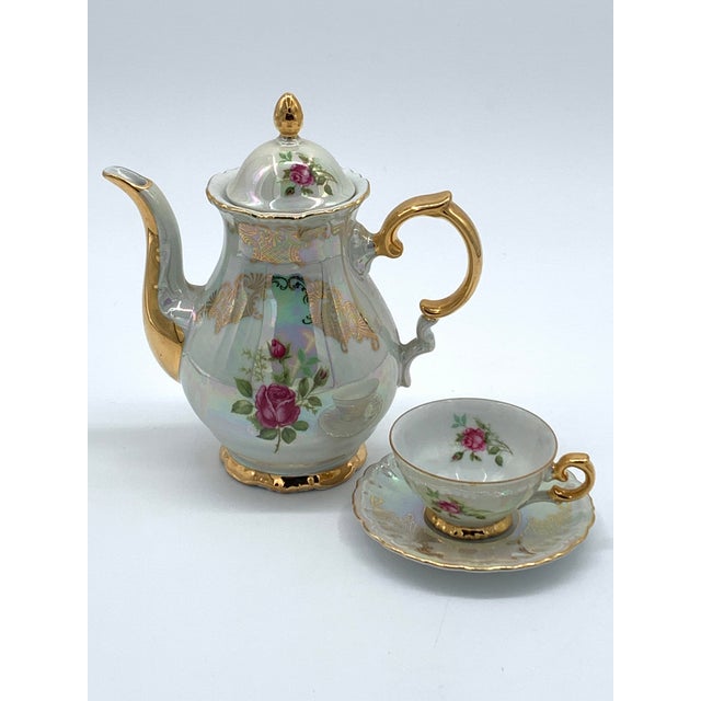 1940s Bavarian Opalescent Tea Set - 16 pcs For Sale - Image 4 of 13