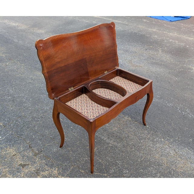 Brown Vintage Solid Mahogany Cabriole Leg Piano Bench With Partitioned Storage For Sale - Image 8 of 11