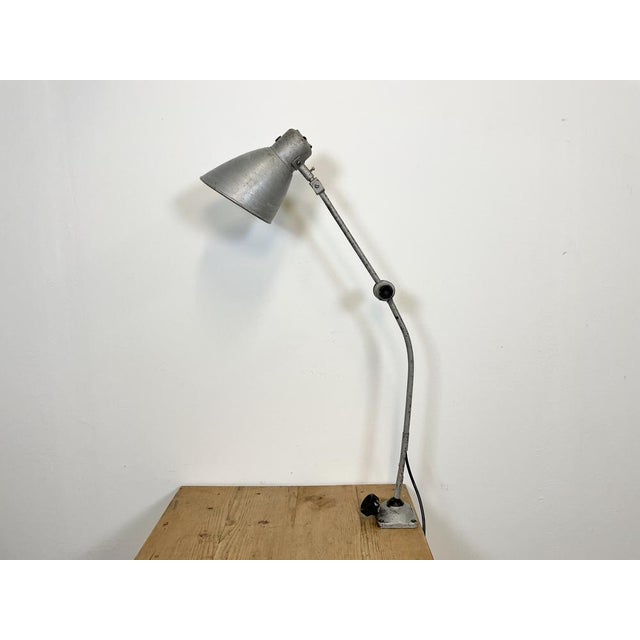 Large Industrial Grey Workshop Table Lamp, 1960s For Sale - Image 18 of 18