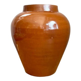 Vintage Moroccan Glazed Ceramic Vase For Sale