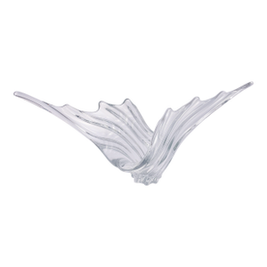 Large Art Vannes France Sculptural Crystal Centerpiece Bowl, Mid-Century