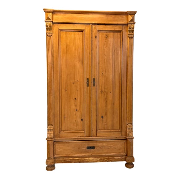 Biedermeier Farmhouse Cabinet in Natural Wood For Sale