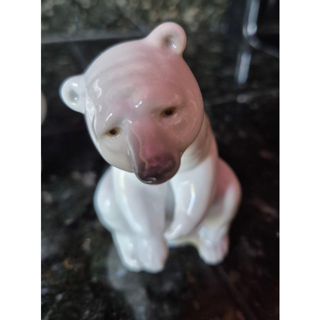 Ceramic Vintage Mid-Century Lladró Porcelain Polar Bear Figurines - Set of 4 (Jg) For Sale - Image 7 of 13