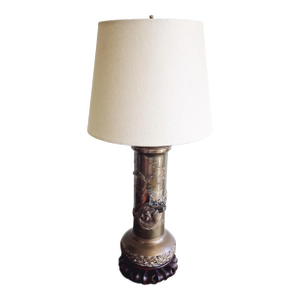 Vintage Hong Kong Ornate Brass Dragon Lamp