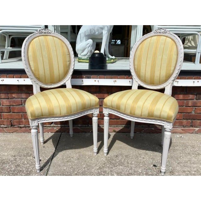 Classic French Louis XVI Side Chairs - a Pair For Sale - Image 11 of 11