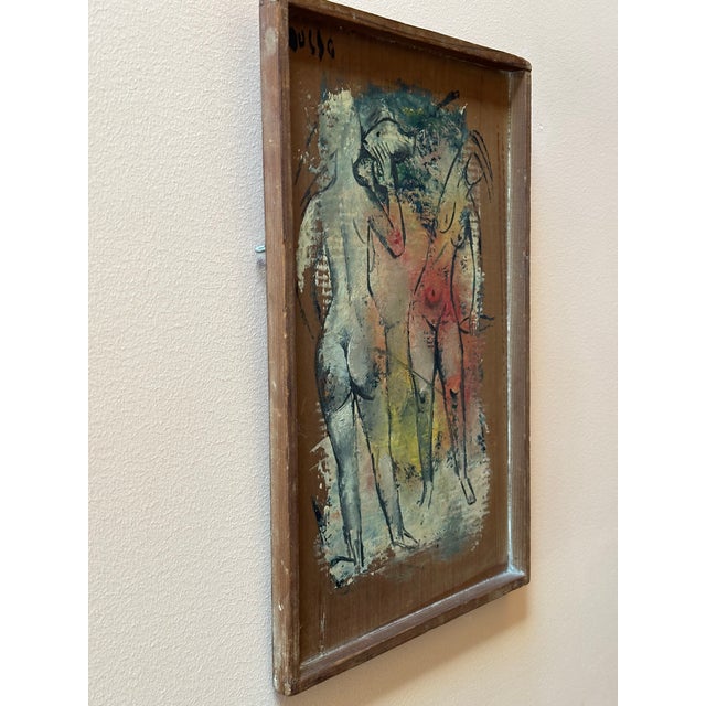 Mid 20th Century Mid 20th Century Mid-Century Modern California Modernist Figural Painting by Leon d'Usseau (Dusso) For Sale - Image 5 of 12