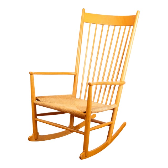 1960s Vintage Hans Wegner Model J16 Rocking Chair For Sale