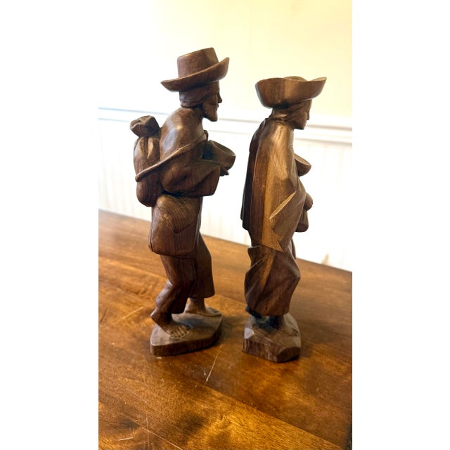 1930s The Travelers Hand Carved Wooden Folk Art For Sale - Image 4 of 12