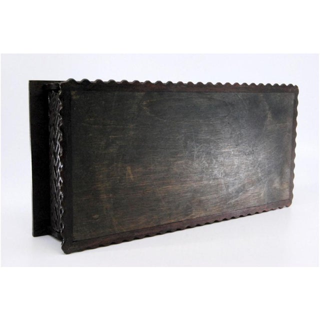 Double Tobacco Box in Rosewood with Trembles and Silver Applications For Sale - Image 5 of 10