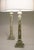 XL Pair Neo Classic Hollywood Regency Modern Green & Rust Onyx Marble Tuscan Style Column Table Lamps 1960's Italy For Sale - Image 4 of 14