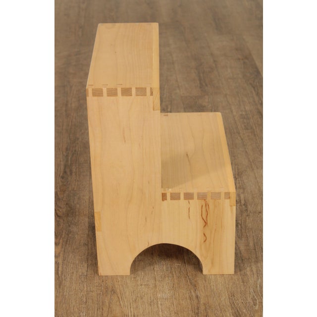 Traditional Hand Crafted Maple Dovetailed Bed Steps For Sale - Image 3 of 13