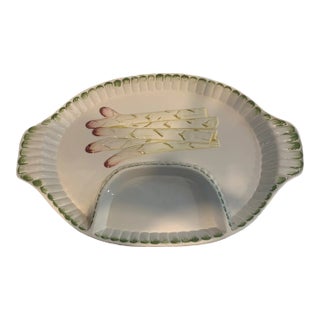 Ceramic Asparagus Serving Platter Made in Italy For Sale