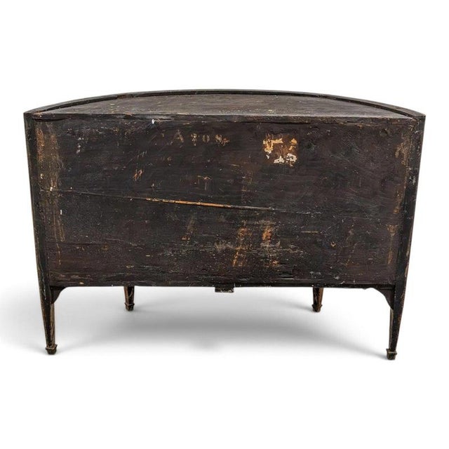 Wood 18th Century French Louis XVI Demilune Marquetry Commode with Marble Top, 1780 For Sale - Image 7 of 10