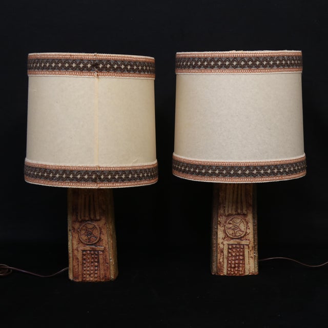 Mid-Century Modern Ceramic Table Lamps by Bernard Rooke, England, 1960s, Set of 2 For Sale - Image 3 of 6