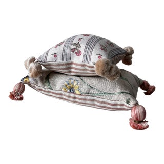 Schumacher, Nina Campbell, Samuel & Sons Lavender-Filled Decorative Pillows - Collection of 2 (1 Large, 1 Small) For Sale