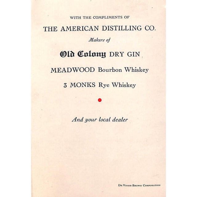 1934 [22] pp. The American Distilling Company 6 3/4" x 5" w/ Drawings by Russell Patterson In 1934, the American...