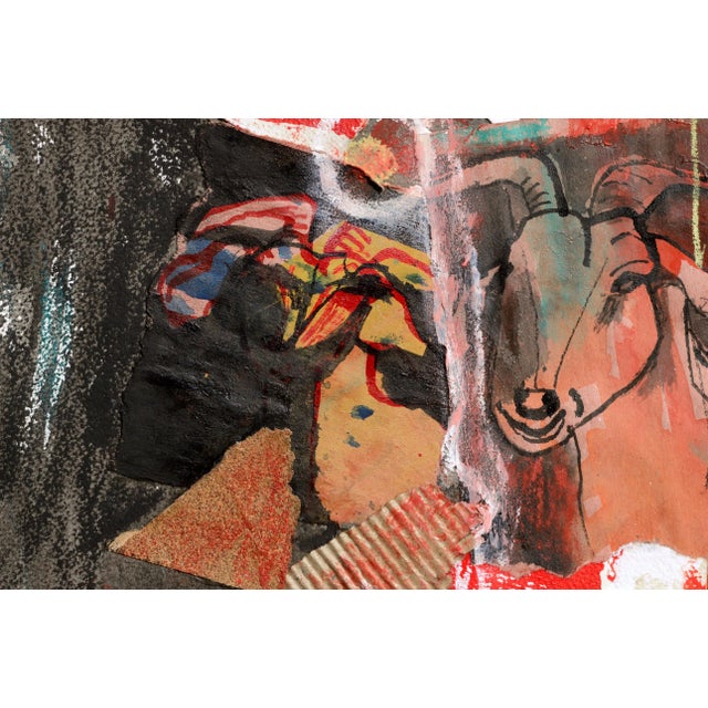 Karen Druker Red Goat Collage circa 2010 For Sale In Monterey, CA - Image 6 of 9