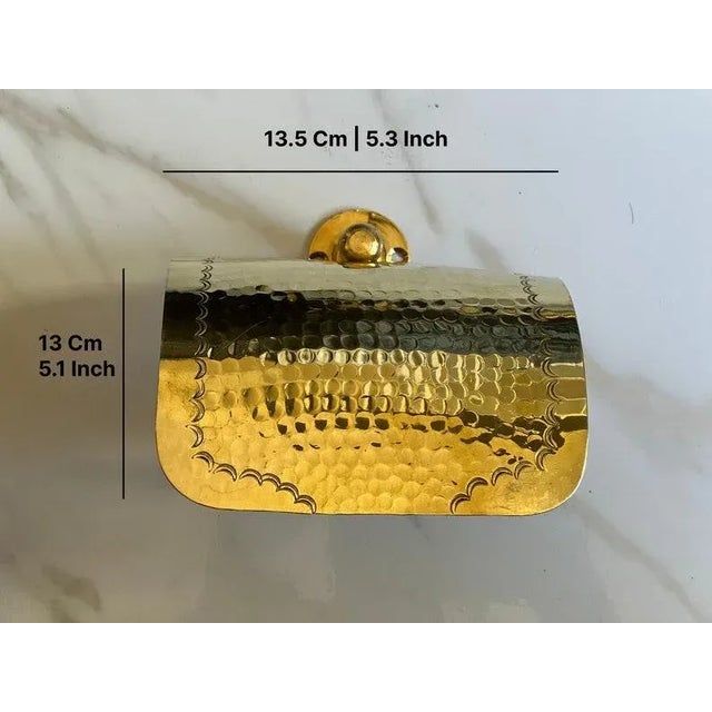 Moroccan Brass Toilet Paper Holder For Sale - Image 4 of 4