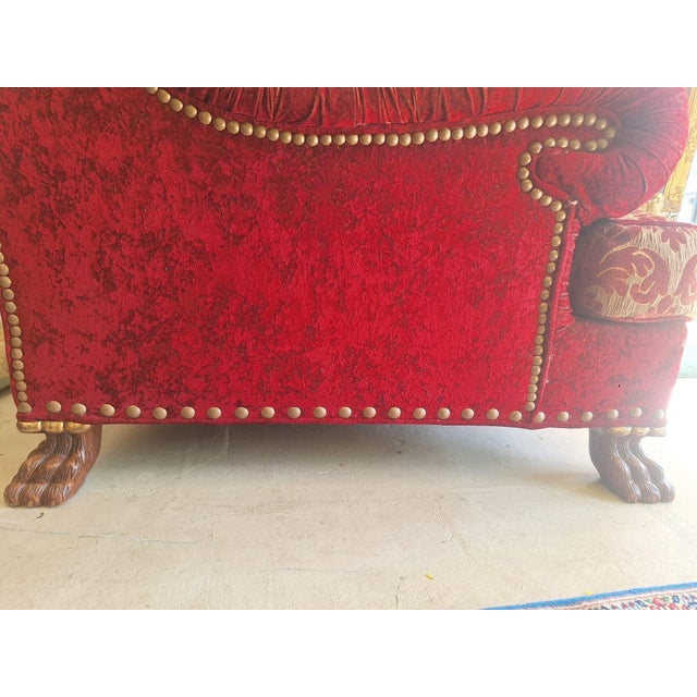Textile Circa 1970 Upholstered Burgundy Red Sofa For Sale - Image 7 of 10