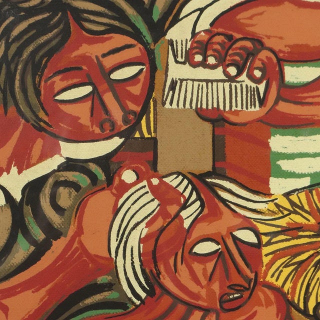 Joseph Migneco, Figurative Scene, Oil on Canvas For Sale - Image 4 of 13