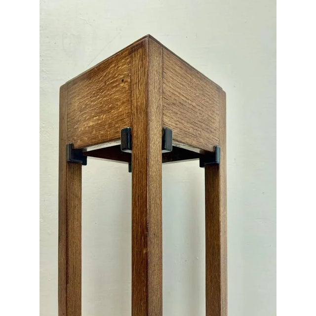 1920s Art Deco Pedestal in Oak, 1920s For Sale - Image 5 of 17